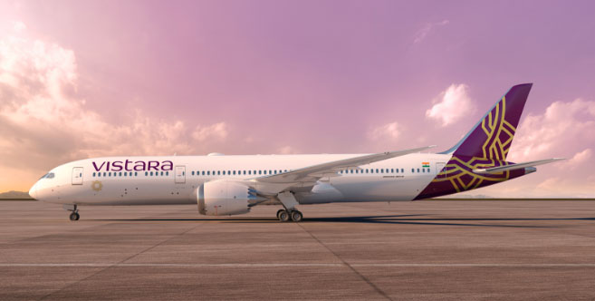 Vistara 梦想客机飞往巴厘岛