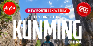 AirAsia to fly Johor Bahru – Kunming route