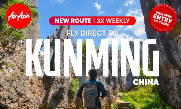 亚航将开通新山 – 昆明航线