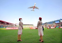 A380 flypast celebrates Emirates Dubai 7s